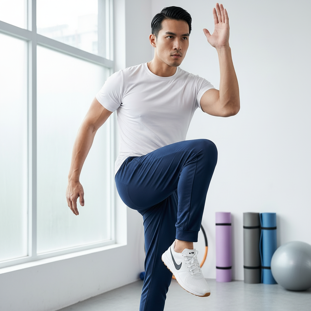 Men’s Performance Jogger Pants Athletic Running Fitness Activewear